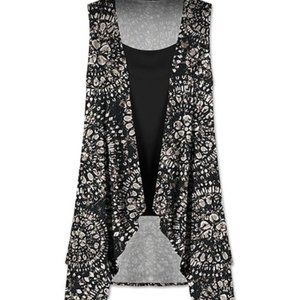 UDEAR | Black & White Mandala Layered Sidetail Sleeveless Tunic